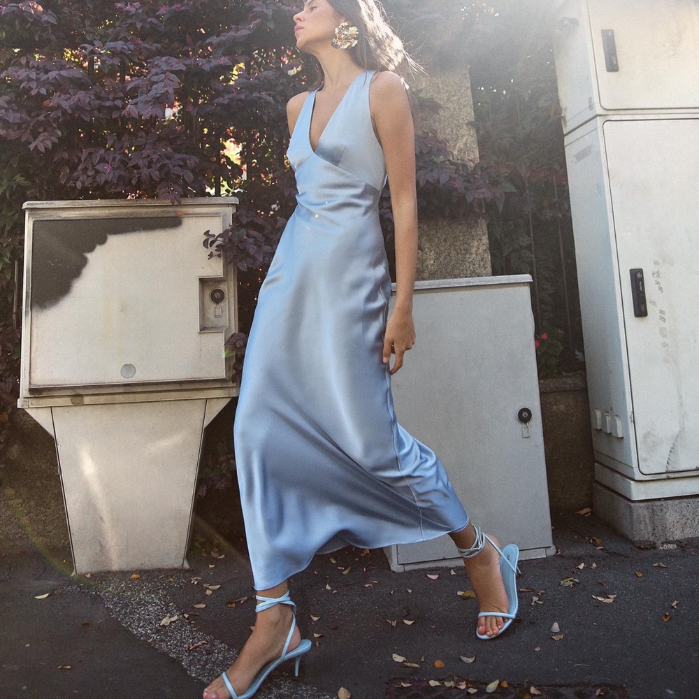 NWT Satin Effect MIDI Dress